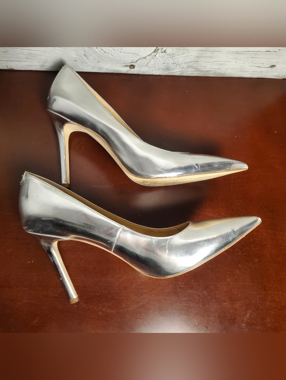 Sam Edelman Hazel Pointed Toe Pumps, Size: 10.5, Silver Metallic - Picture 7 of 11